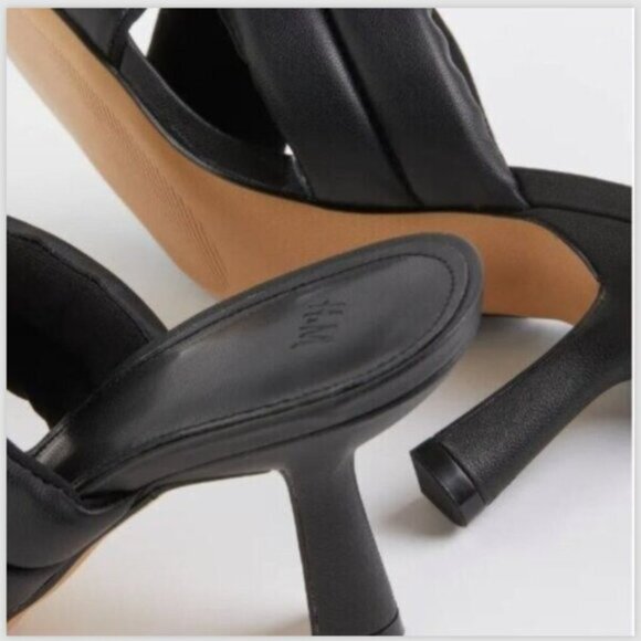 H&M Mules Heels Sandals Quilt Black Sz.39/ US8 - Picture 5 of 16